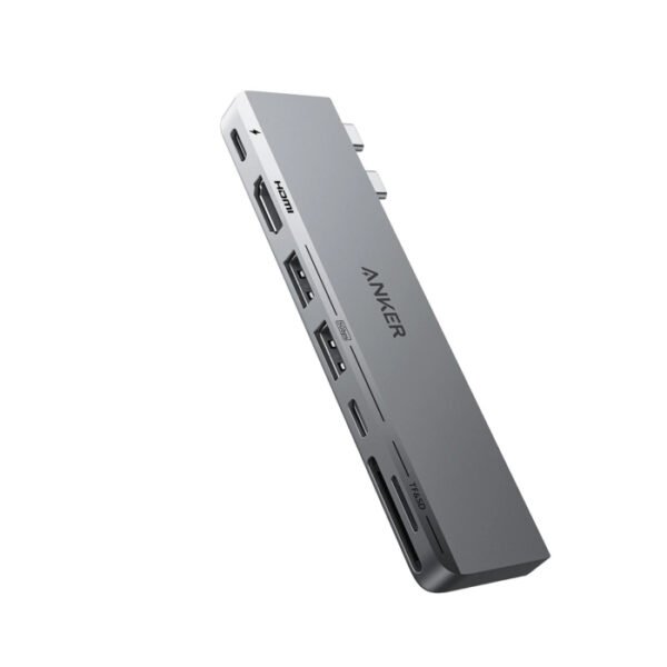 Anker 547 USB-C Hub (7-in-2, for MacBook) Compatible with Thunderbolt 3 USB C Port, 100W Power Delivery, 4K HDMI, USB C and 2 USB A Data Ports, SD and microSD Card Reader