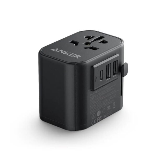 Anker Travel Adapter (4-In-1) Ultra-Expanded Power For Traveling Abroad 30W Max - Black