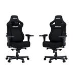 Andaseat Kaiser 4 XL Gaming Chair, Fabric Black Aluminum Base Adjustable & Armrest Magnetic Headrest Pillow - Carbon Black - Image 3