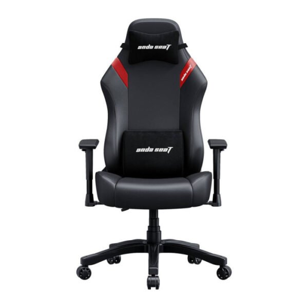 Anda Seat LUNA Series Large Gaming Chair Includes Adjustable Lumbar & Headrest Pillows - Black/Red