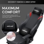 Andaseat Luna Pro with Footrest, Large Gaming Chair, PVC Leather - Black/Red - Image 2