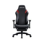 Andaseat Luna Pro with Footrest, Large Gaming Chair, PVC Leather - Black/Red - Image 3