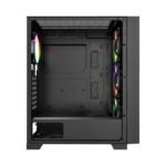 Montech Air 1000 Premium Mid Tower Two Panel Front & Left Side Tempered Glass Case with 4 RGB Fans - Black - Image 2