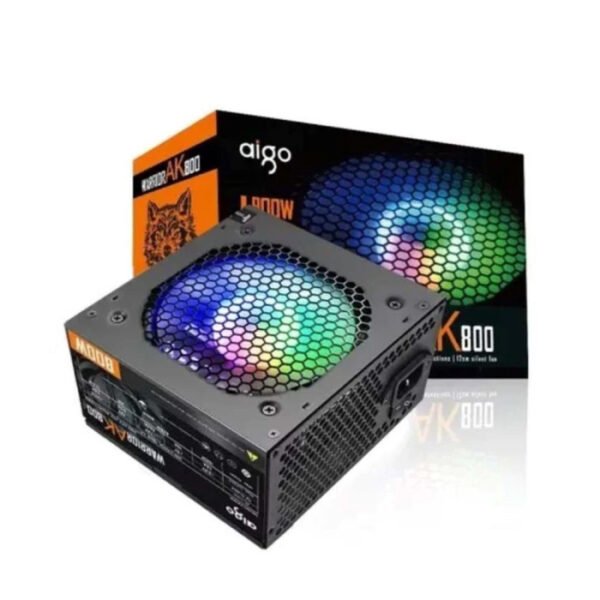 Aigo Darkflash AK800 RGB Non-Modular Gaming Power Supply - Black