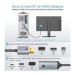 Warrky DH01 4K 30HZ DisplayPort to HDMI Adapter 0.65ft - Silver Gray - Image 3