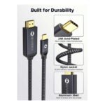 Warrky CH15 4K 60HZ USB-C to HDMI Cable 3m - Silver Gray - Image 3