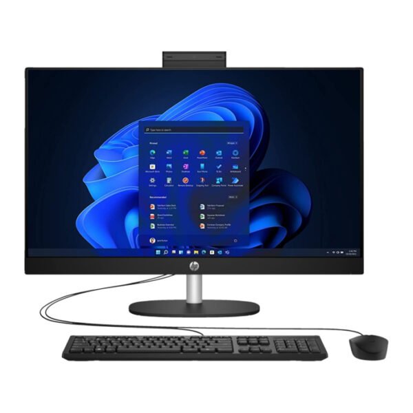 HP All-in-One 24-CR0014NE Desktop PC, Intel Core i7-1355U Processor, 8GB Ram, 512GB SSD, Intel Iris Xᵉ Graphics, 23.8" NonTouch Screen, Windows 11 Pro (License) - Jet Black