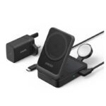 Anker MagGo Wireless Charging Station (Foldable 3-In-1) With Charger And USB-C Cable MagSafe-Compatible 2x Faster - Black