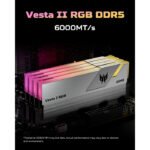 Acer Predator Vesta II RGB 32GB (2x16GB) DDR5 6000MHz CL32 Desktop Memory Kit -Silver - Image 3