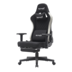 Gamax Gaming Chair Adjustable Armrest 360 Degree Swivel Seat With Premium Fabric & Foot Res - Black - Image 2