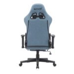 Gamax Gaming Chair Adjustable Armrest 360 Degree Swivel Seat With Premium Fabric & Foot Rest - Light Blue - Image 2