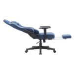 Gamax Gaming Chair Adjustable Armrest 360 Degree Swivel Seat With Premium Fabric & Foot Rest - Dark Blue - Image 2