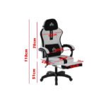Royal C23 Gaming Chair with Adjustable Headrest, Lumbar Pillow - White - Image 2