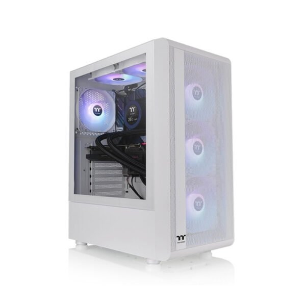Thermaltake S200 TG ARGB Snow ATX Mid Tower Tempered Glass Side Panel With 3 ARGB Fans - White