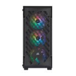 Corsair iCUE 220T RGB Mid-Tower Steel Plastic Side Tempered Glass Panel Case With 3 RGB Fans - Black - Image 3