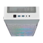Corsair iCUE 220T RGB Mid-Tower Steel Plastic Side Tempered Glass Panel Case With 3 RGB Fans - White - Image 2