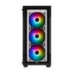 Corsair iCUE 220T RGB Mid-Tower Steel Plastic Side Tempered Glass Panel Case With 3 RGB Fans - White - Image 3