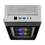 Corsair iCUE 220T RGB Mid-Tower Steel Plastic Side Tempered Glass Panel Case With 3 RGB Fans - White - Image 2