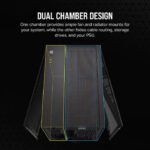 Corsair 2500D Airflow Mid-Tower Dual Chamber PC Case - Black - Image 3