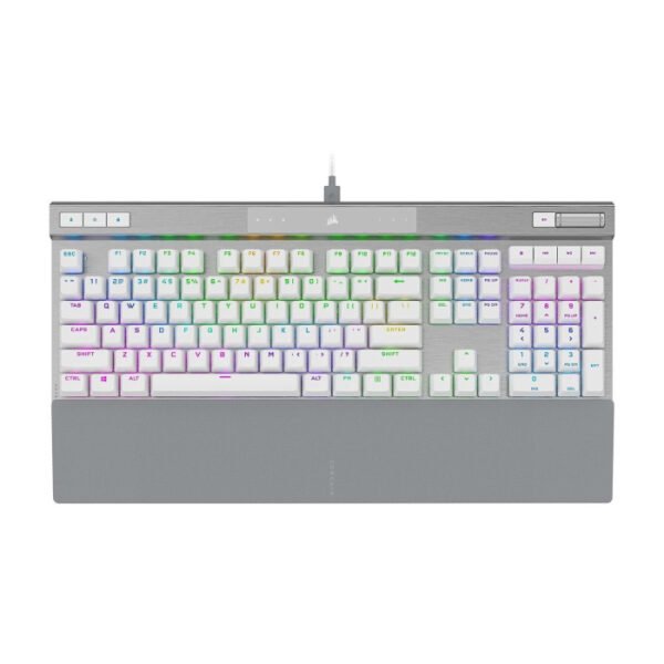 Corsair K70 PRO RGB Optical-Mechanical Gaming Keyboard OPX Linear Switch PBT Double-Shot Keycaps - White