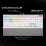 Corsair K70 PRO RGB Optical-Mechanical Gaming Keyboard OPX Linear Switch PBT Double-Shot Keycaps - White - Image 2