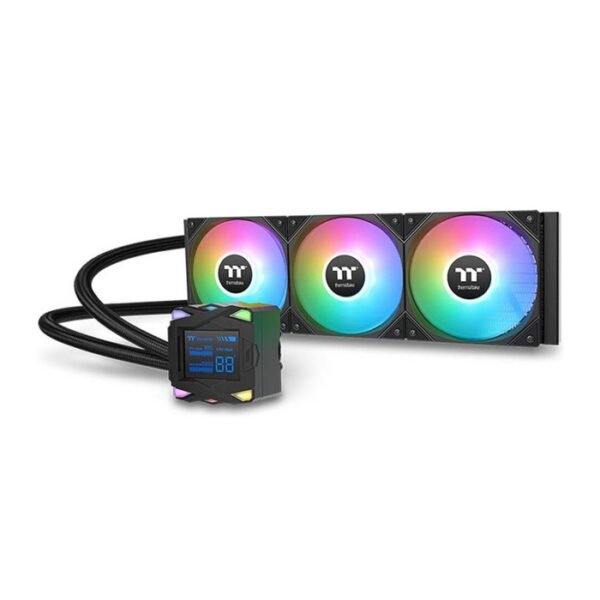 Thermaltake LA360-S ARGB AIO Liquid CPU Cooler, 2.4" Segment LCD Display, 360mm Radiator - Black