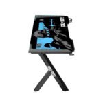 Gameon Call Of Duty Hawksbill Series RGB Flowing Light Gaming Desk Material Carbon Fiber With MousePad Headphone Hook & Cup Holder - Black/B - Image 2