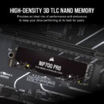 Corsair MP700 Pro 2TB PCIe Gen 5 x4 NVMe M.2 SSD Up to 12,400MB/s Read, Up to 11,800MB/s Write - Image 2
