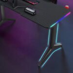 Royal RGB Lighting Gaming Desk with Carbon Fiber Surface-Black - Image 2