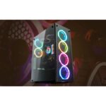 DarkFlash Phantom Mid Tower Front Side & Left Side Tempered Glass Panel Case - Black - Image 2