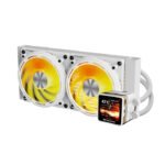DarkFlash EXPLORE DE240 ARGB 240mm AIO Liquid CPU Cooler with 2.88" LCD Screen - White