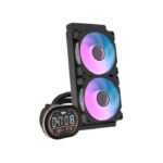 DarkFlash DH240D V1.2 ARGB 240mm AIO Liquid CPU Cooler with Segment LCD Screen - Black - Image 3