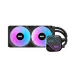 DarkFlash EXPLORE DO240 ARGB 240mm AIO Liquid CPU Cooler with Segment LCD Screen - Black - Image 3