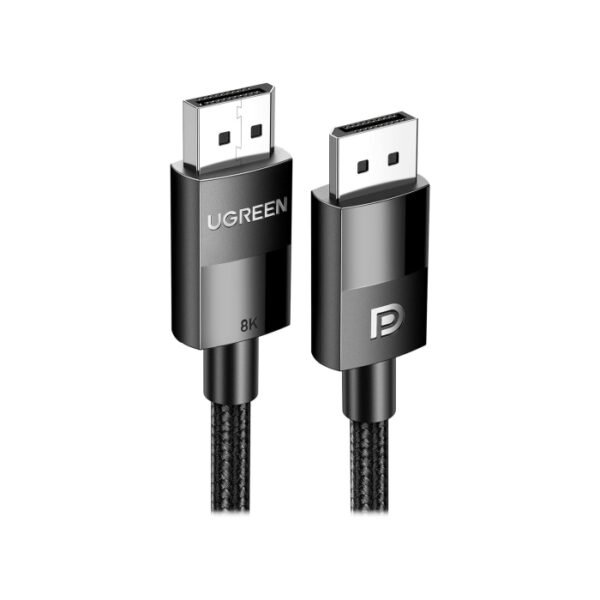 UGreen DP114 DisplayPort 1.4 Male to Male Nylon Braided Cable 2m - Black