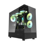 DarkFlash DPX90 ATX Mid Tower Front Side & Left Side Tempered Glass Panel Case With 3 Fan RGB - Black - Image 3