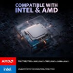 DarkFlash Wave DV360S ARGB AIO 360mm Liquid CPU Cooler With 3.2" IPS Display - White - Image 2