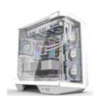DarkFlash DY470 ATX Mid Tower Gaming Case With 4 ARGB Fans Included - White