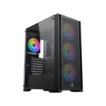 Xigmatek Gaming X II ATX Left Side Tempered Glass Panel Case with 4 ARGB Fans - Black
