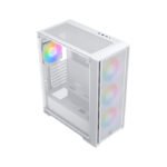 Xigmatek Gaming X II Arctic ATX Left Side Tempered Glass Panel Case with 4 ARGB Fans - White - Image 3