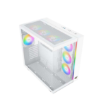 Xigmatek Aqua Ulta Air Midtower ATX Front Side & Left Side Tempered Glass Panel Case with 7 ARGB Fans - White - Image 3