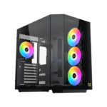 Xigmatek Cubi II Mid Tower ATX Front Side & Left Side Tempered Glass Panel Case with 7 ARGB Fans - Black
