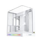 Xigmatek Pano II Arctic ATX Three Panel Front Top & Left Side Tempered Glass Case With 8 ARGB Fans-White - Image 2