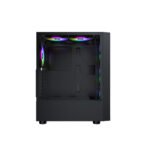 Xigmatek Duke Front Side & Left Side Tempered Glass Panel Case with 4 Rainbow RGB Fans - Black - Image 2