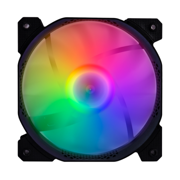 First Player 140MM Case Fan Multi-color LED light 9-blade fan - Black