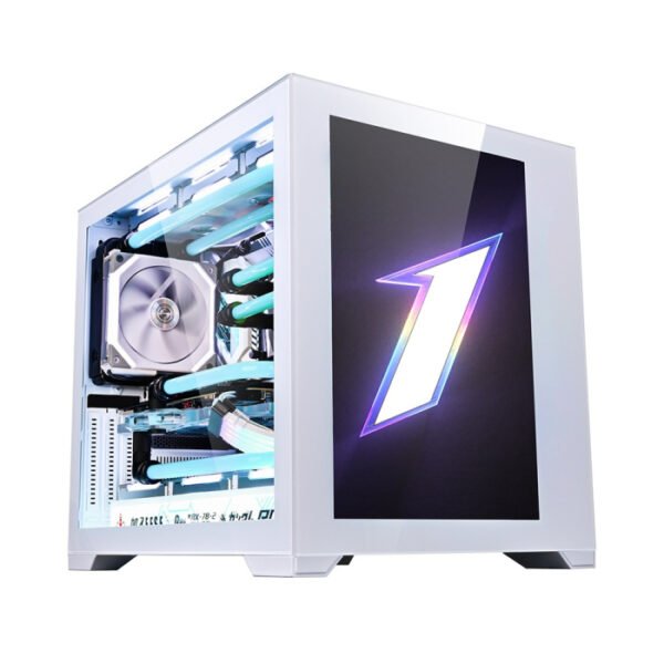 First Player EMOTION VIEW SP7 ATX Case Two Panel Front & Left Side Tempered Glass Case - White