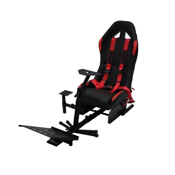 gameseat-gx-racing-simulator-cockpit-red-black-with-harness-adjustable-mounts