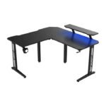 Gamvity Gaming Corner Modern L Shaped Computer Desk (140/130x60x73)cm - Black Tr-l