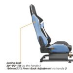 Gamvity Racing Simulator Cockpit With Monitor Mount Lrs09-bs03 - Black/blue - Image 3