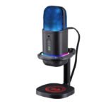 Redragon EchoWave Microphone Touch Sound Adjustment, One Key Mute, Built-In Sound Card, RGB Lighting - Black