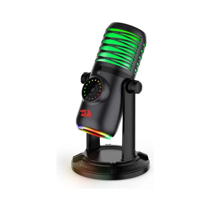 gm306_0005_layer_8_copy_6 Redragon StellAris Omnidirectional Microphone, 7 Color Gradient Light, Touch Sound Adjustment, One-Touch Mute - Black - Image 1